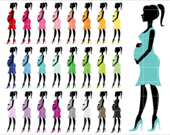 340x270 Modern Pregnant Woman Clipart