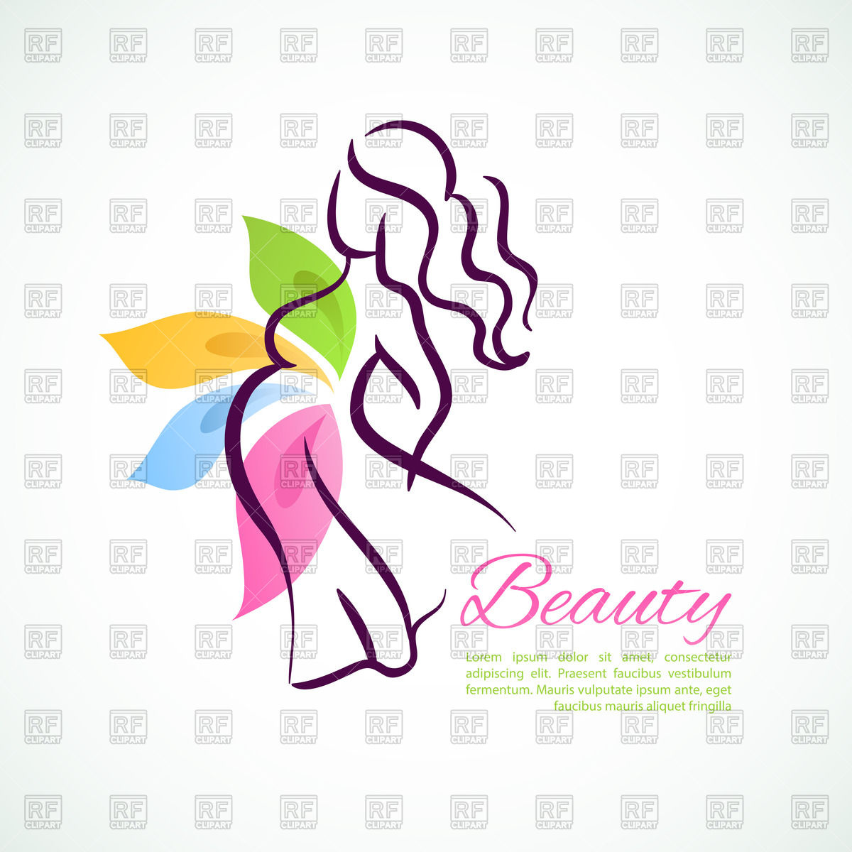 1200x1200 Outline Of Pregnant Woman With Colorful Petals Royalty Free Vector
