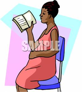 266x300 Art Image A Pregnant Woman Reading