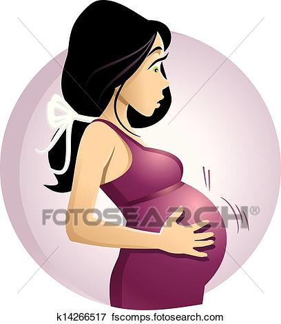 408x470 Clip Art Of Pregnant Woman K14266517