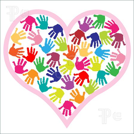 449x449 Handprint Heart Preschool Clipart