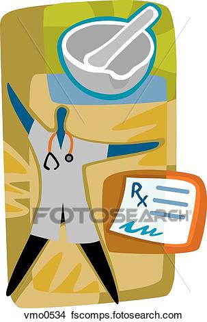 303x470 Drawings Of Pharmacist, Prescription, Mortar And Pestle Vmo0534