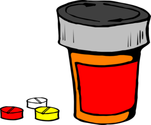 299x249 Red And Orange Drug Bottle Clip Art