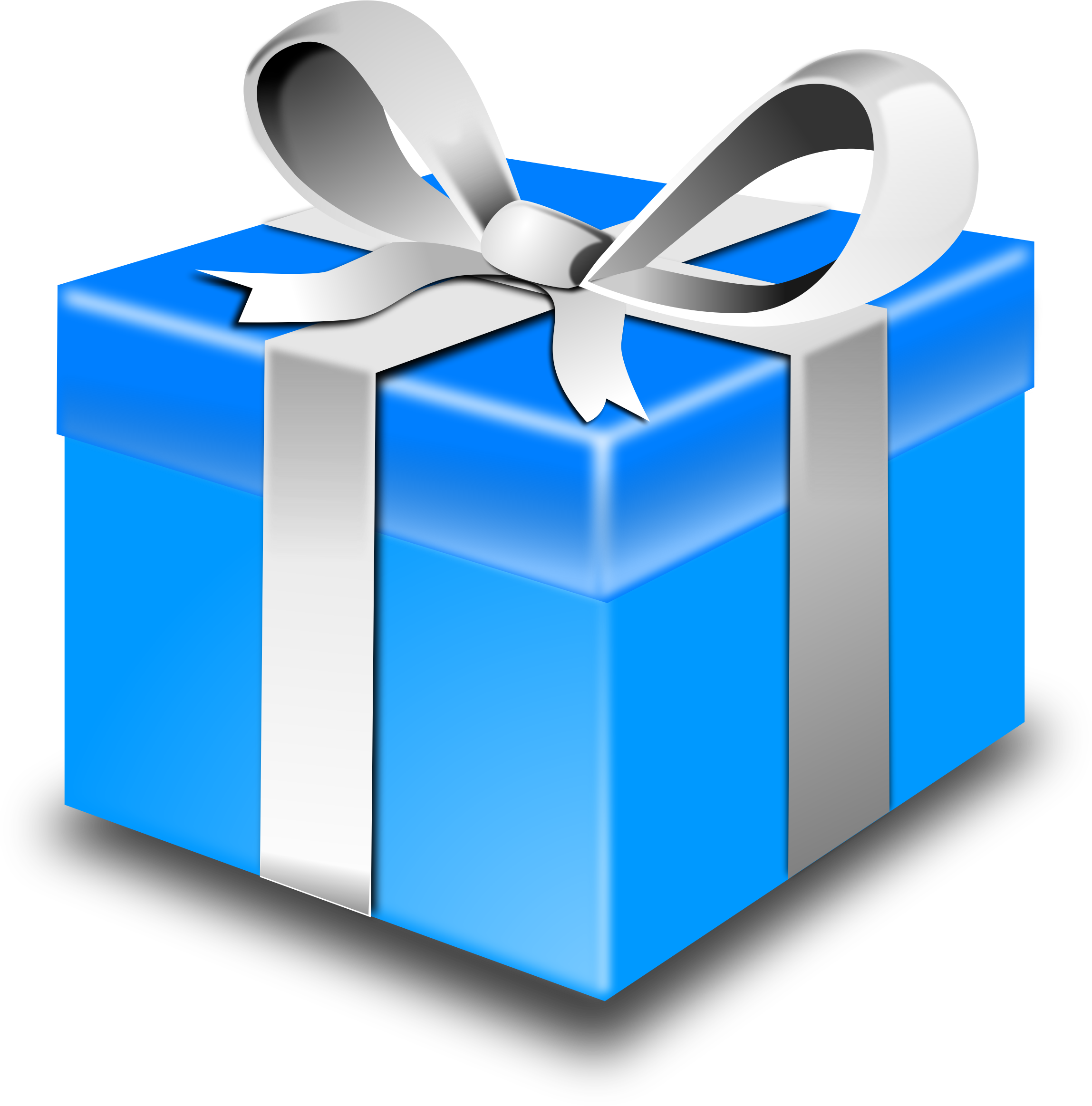 2297x2327 Image For Free Blue Present Box High Resolution Clip Art