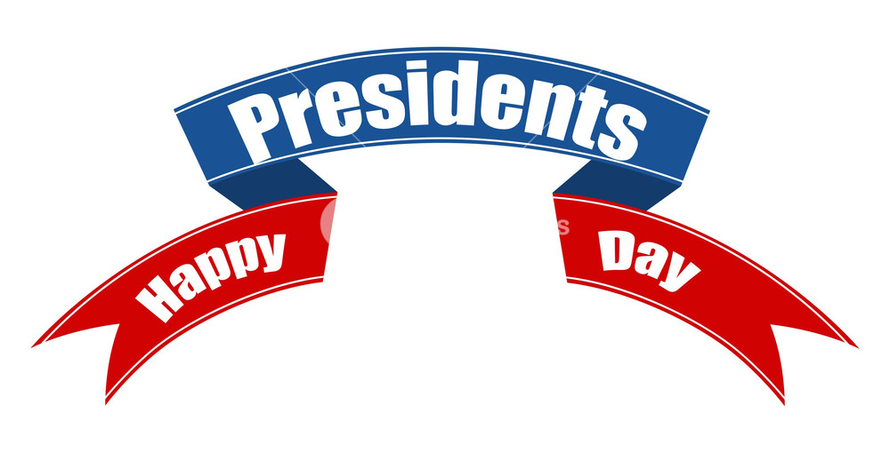1000x510 Happy Presidents Day Vector Ribbon Banner Illustration Royalty