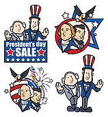 158x170 Clipart Of Presidents Day Cartoon Characters K15712755