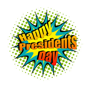 300x296 Happy Presidents Day Vector Ribbon Banner Illustration Royalty