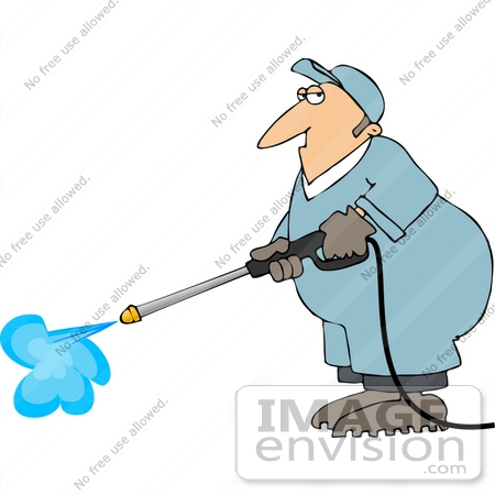 450x450 Middle Aged Caucasian Man Pressure Washing Clipart
