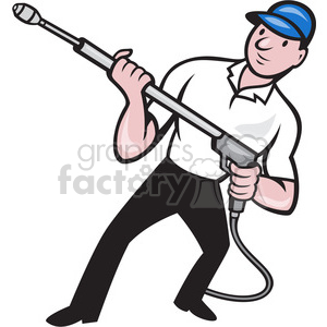 300x300 Royalty Free Guy With A Pressure Washer 388284 Vector Clip Art