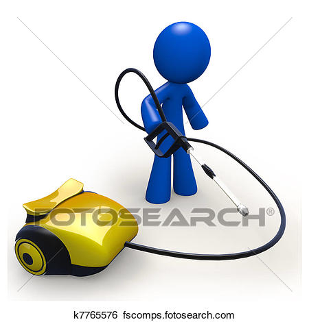 450x470 Stock Illustration Of Blue Man With Pressure Washing Machine