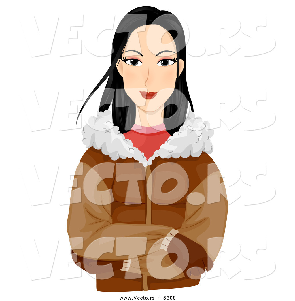 1024x1044 Vector Of A Pretty Cartoon Eskimo Girl Wearing A Jacket And Gloves