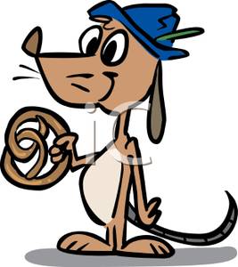 267x300 Dog Holding A Pretzel