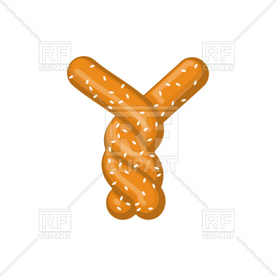 400x400 Letter Y Pretzel Font Royalty Free Vector Clip Art Image