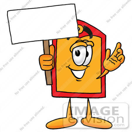 450x450 Clip Art Graphic Of A Red And Yellow Sales Price Tag Cartoon