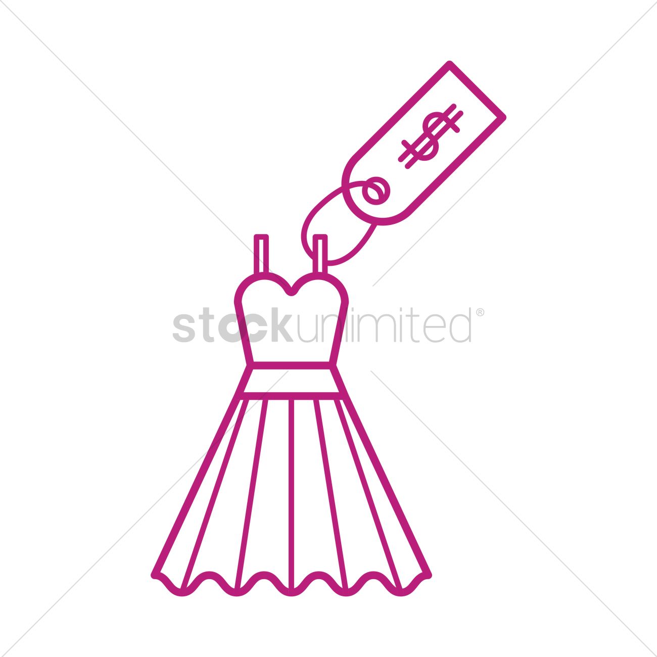 1300x1300 Dress With Price Tag Vector Image