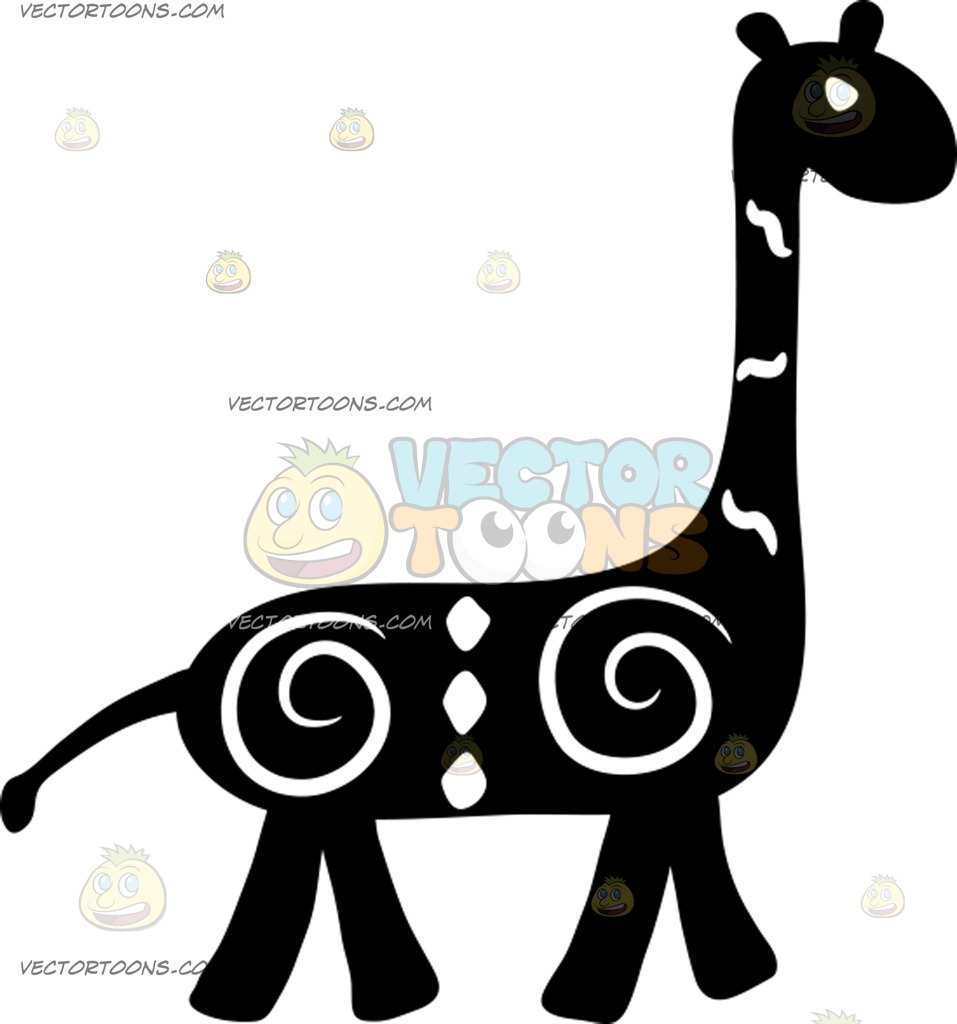 957x1024 A Primitive Giraffe Art Cartoon Clipart