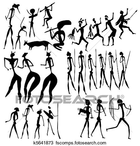 450x470 Clipart Of Primitive Art