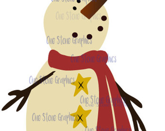 340x270 Snowman Clipart Primitive