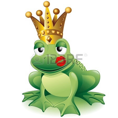 450x450 Prince Frog Cartoon Clip Art With Princess Kiss Royalty Free