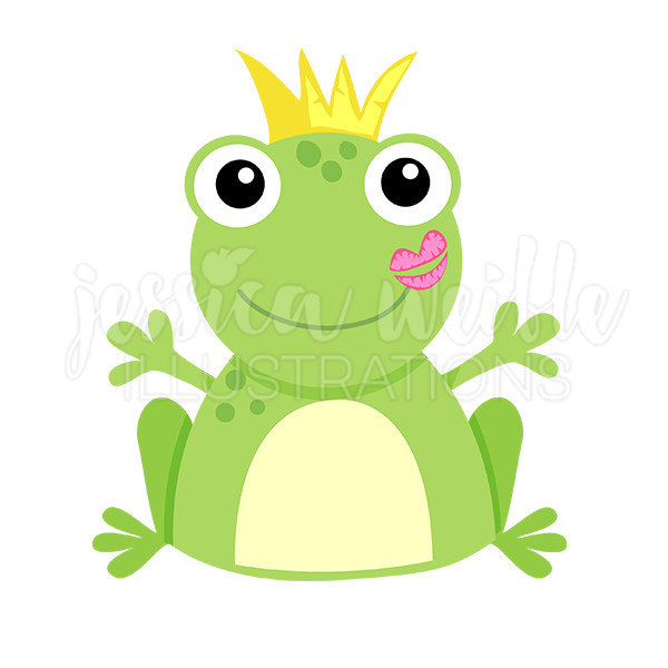 600x600 Kiss A Frog Cute Digital Clipart Frog Kiss Clip Art Frog