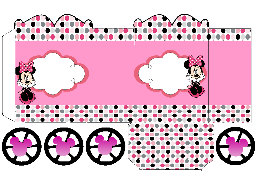 1040x720 Minnie In Pink Princess Carriage Shaped Free Printable Box. Is