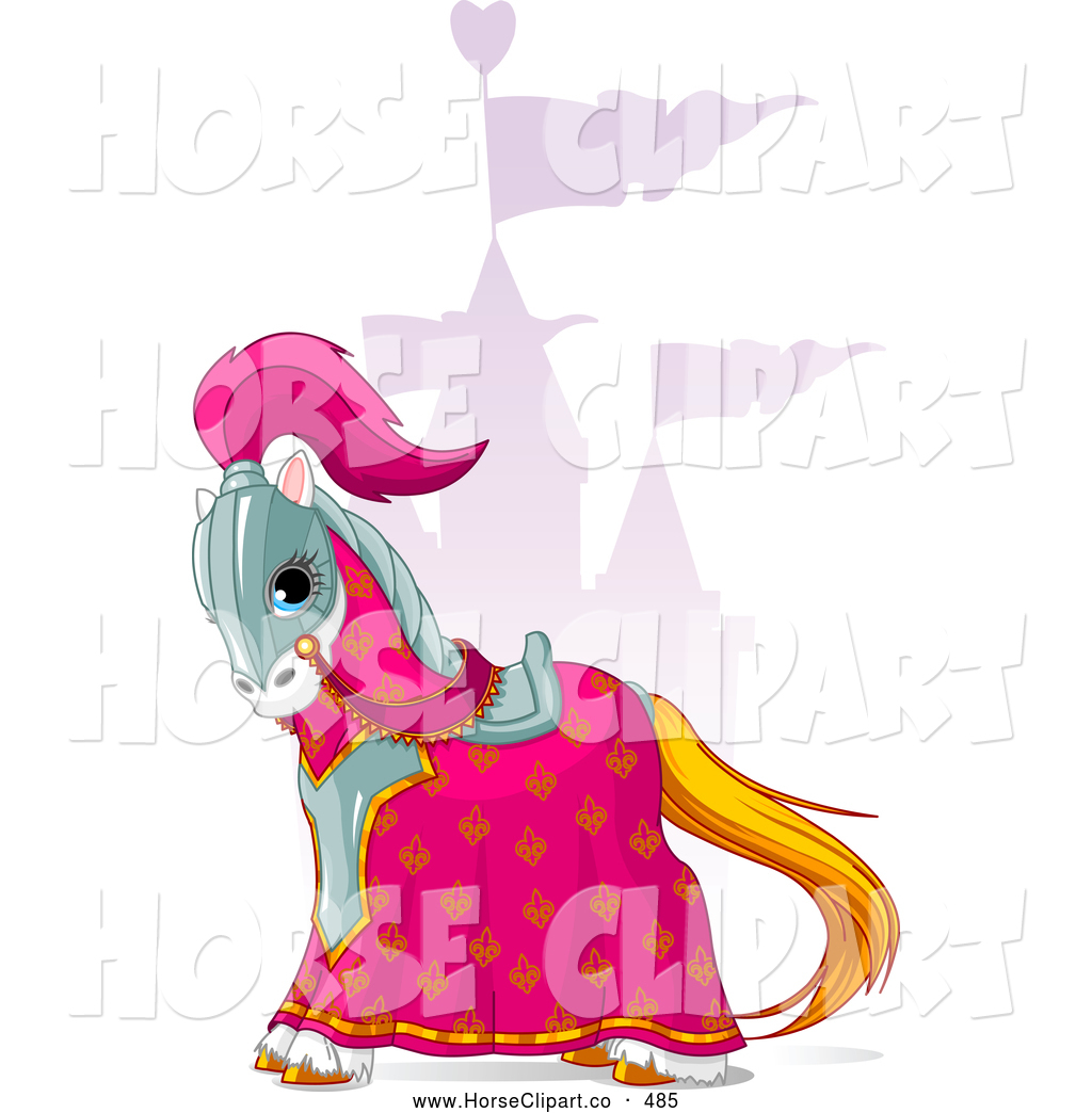 1024x1044 Clip Art Of A Beautiful Pink Red Knight Pony Horse