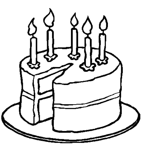 600x646 Fresh Design Birthday Cake Outline Black And White Printables