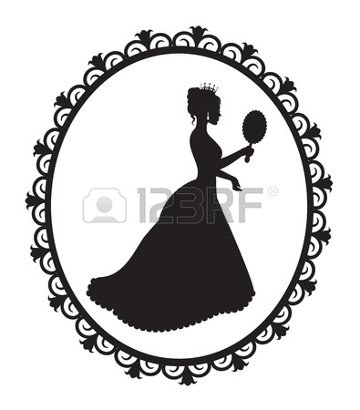 395x450 Profile In The Crown Princess In The Frame Royalty Free Cliparts