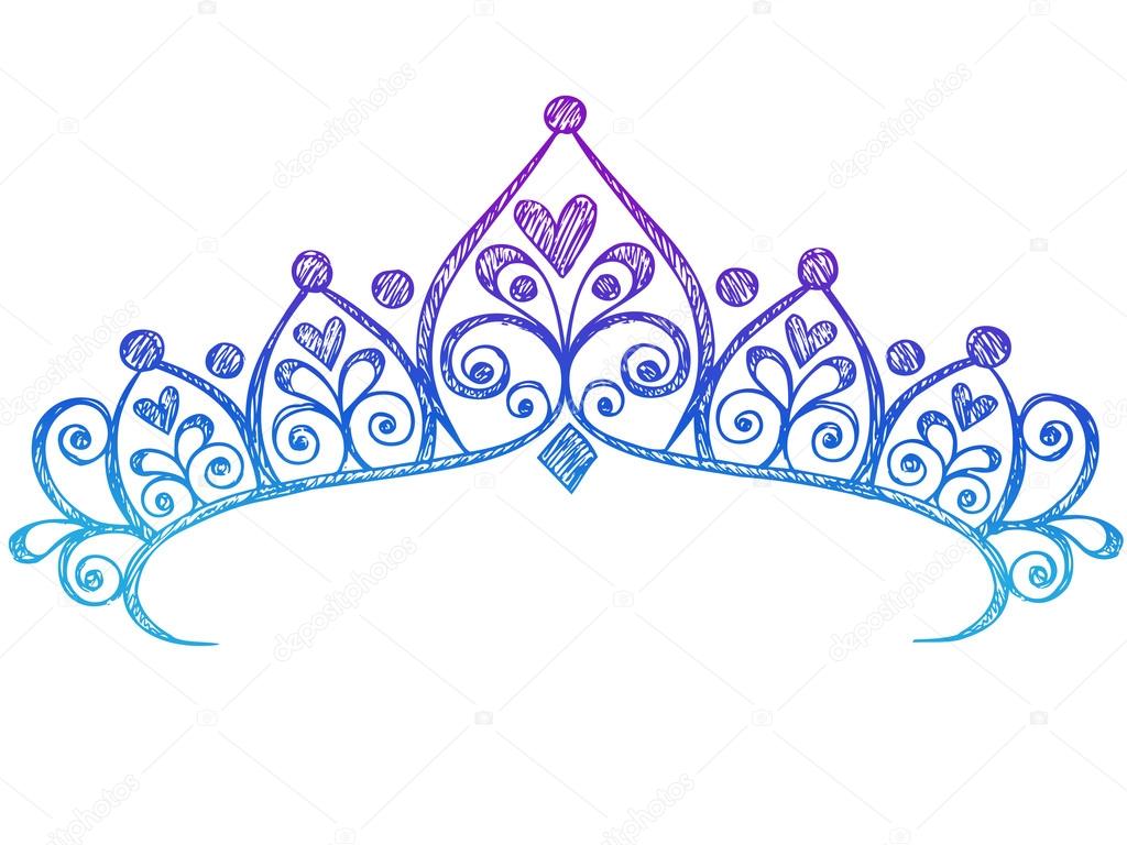 1024x768 Hand Drawn Sketchy Royalty Princess Tiara Crown Notebook Doodles