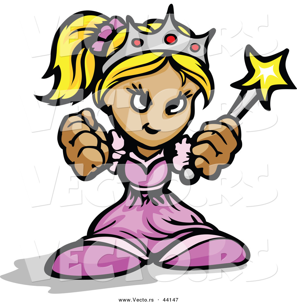 1024x1044 Vector Of A Tough Cartoon Princess Holding Up Fists And A Wand By