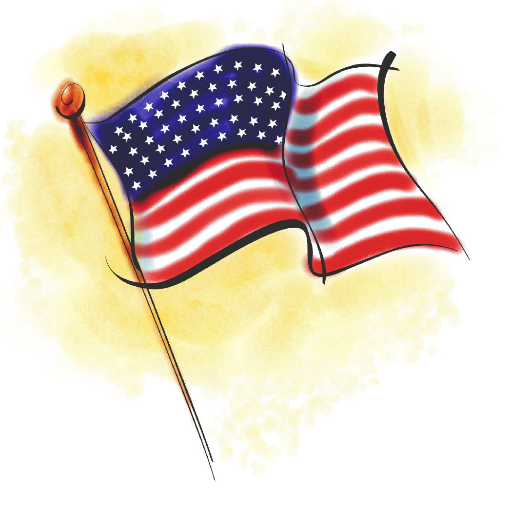 1050x1050 Clipart American Flag