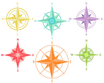 340x270 Compass Clip Art Etsy