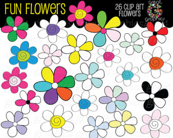 340x270 Flower Clipart Digital Clip Art Flowers Whimsical Flowers