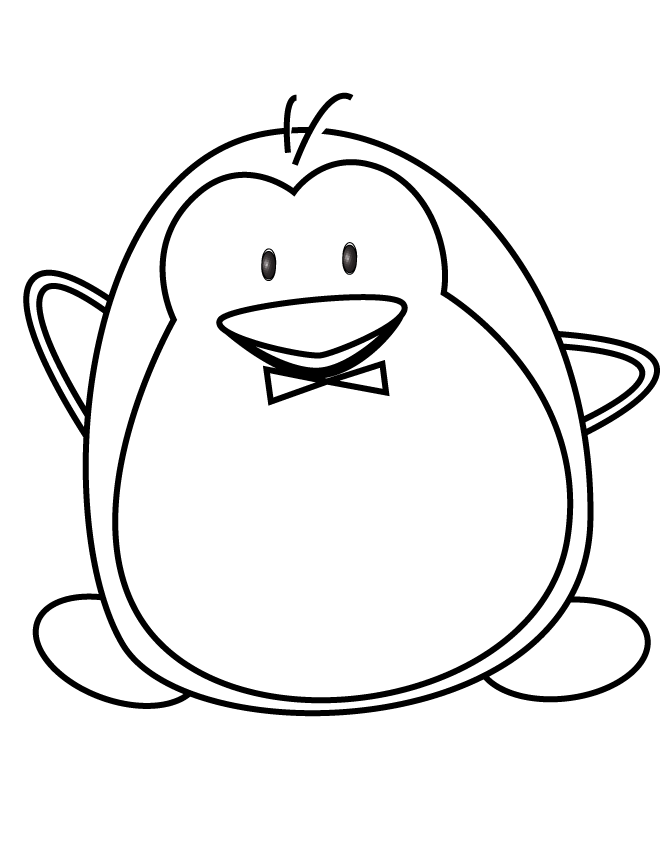 670x867 Drawn Penguin Colouring Page