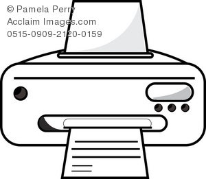 300x261 And White Clip Art Illustration Of An Ink Jet Printer