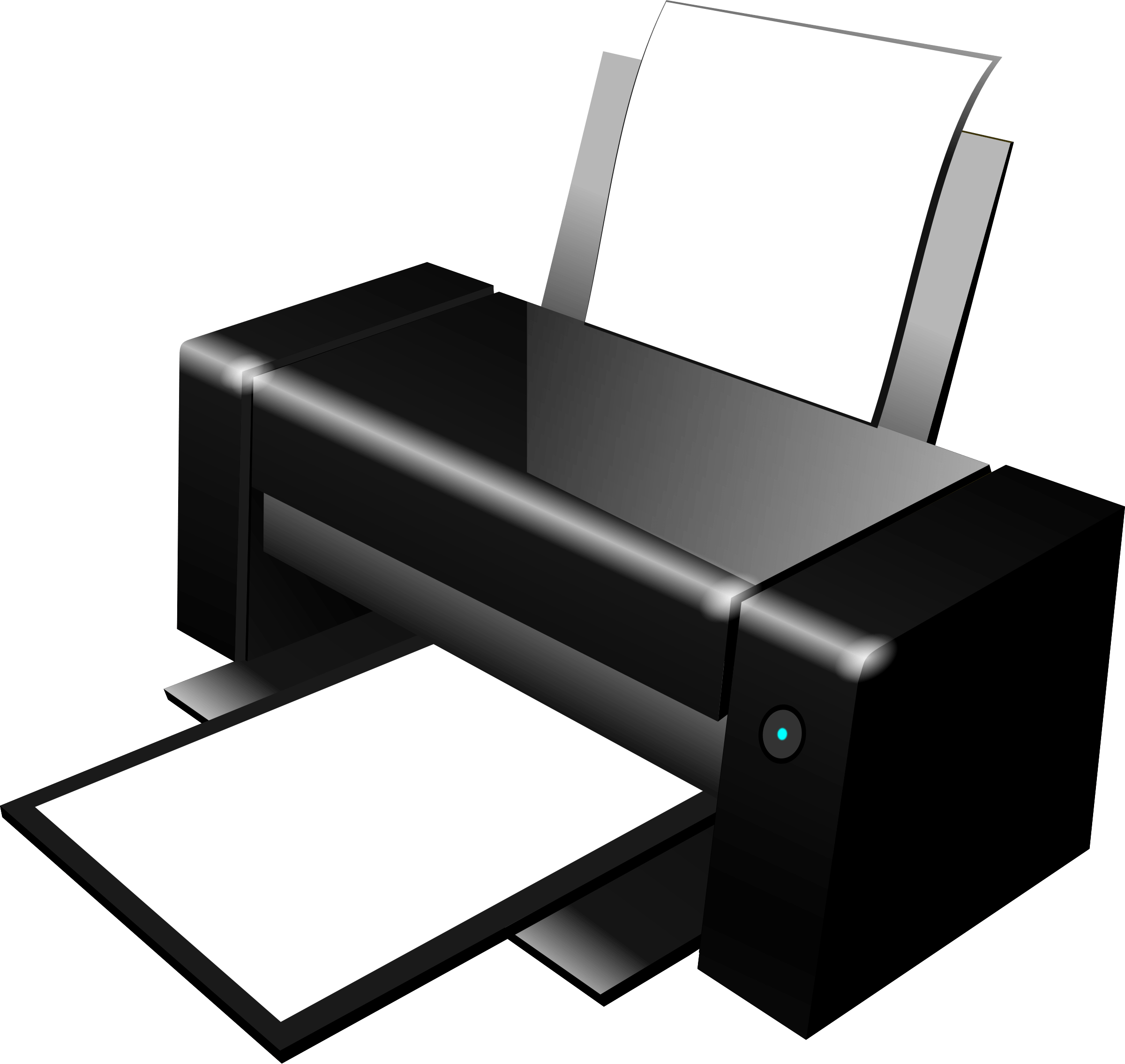 2400x2270 Black Clipart Printer Transparent Png