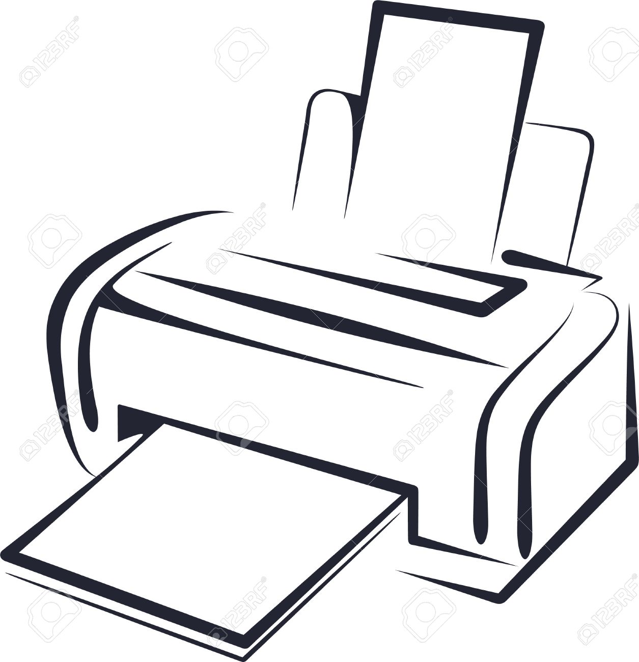 1255x1300 Illustration With A Printer Royalty Free Cliparts, Vectors,