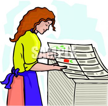 350x341 Royalty Free Clip Art Image Woman Proofing Prints