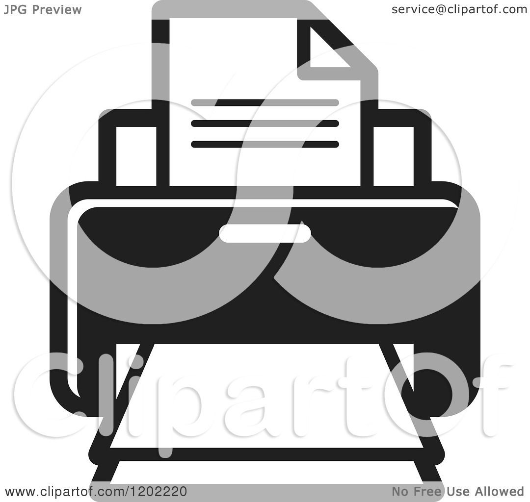 1080x1024 Clipart Of A Black And White Desktop Computer Printer Icon