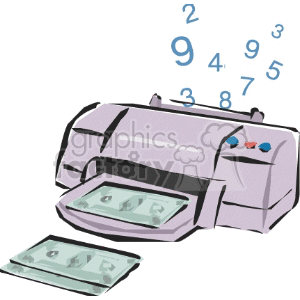 300x300 Royalty Free Printing Money 134595 Vector Clip Art Image