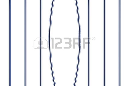 450x300 Realistic Metal Prison Bars. Jailhouse Grid Isolated Vector