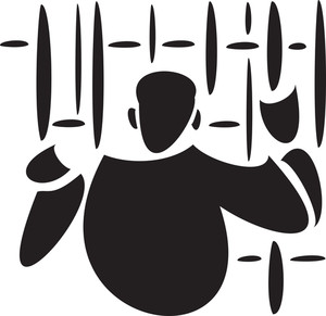 300x291 Robber Escaping Out Of The Prison Illustration Royalty Free Stock