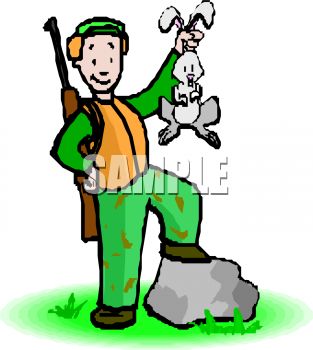 313x350 Royalty Free Clip Art Image Proud Hunter Showing Off His Prize