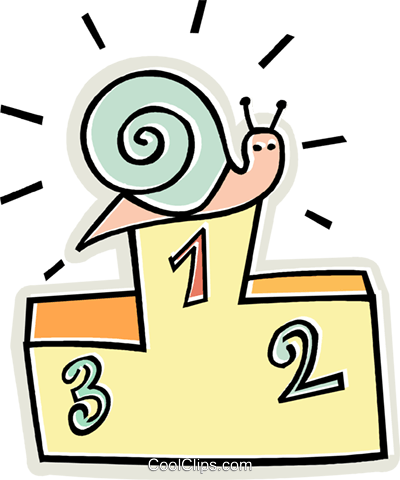 400x480 Snail Winning First Prize Royalty Free Vector Clip Art
