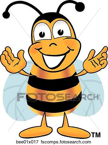 349x470 Clip Art Of Bee With Hands Out Bee01x017
