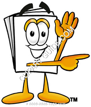 297x350 Clipart Cartoon Paper Character Waving