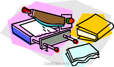 480x281 Book Binding Process Royalty Free Vector Clip Art Illustration