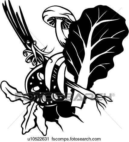 427x470 Clipart Of , Bean Sprout, Bok Choy, Chinese, Food, Green Onion