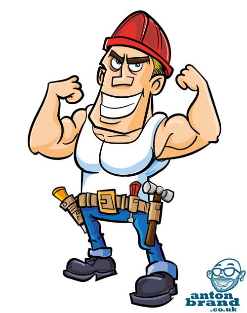 500x634 Cartoon Construction Worker Profession
