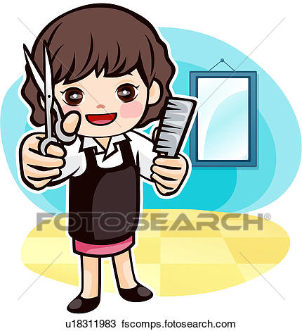 430x470 Drawing Of Beauty Salon, Profession, Beautician, Working, Work